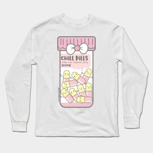 chill pills cute pills cartoon Long Sleeve T-Shirt